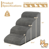 Tangkula Foam Dog Stairs for High Beds, Extra Wide & Deep Pet Ramp