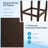 Tangkula Outdoor Bar Stool Set of 2/4, Patio Rattan Bar Chairs