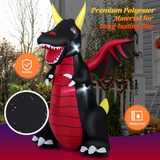 Tangkula 8 FT Tall Halloween Inflatable Decoration, Outdoor Blow Up Giant Dragon w/ Wings, Bright LED Lights