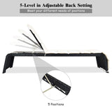 Tangkula Outdoor Chaise Lounge Chair, 5-Position Adjustable Rattan Recliner Chair