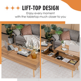 Tangkula 47 Inch Lift Top Coffee Table with Storage