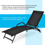 Tangkula Outdoor Patio Chaise Lounge Chairs, Reclining Lounge Chairs with 5-Position Adjustable Backrest & Breathable Fabric