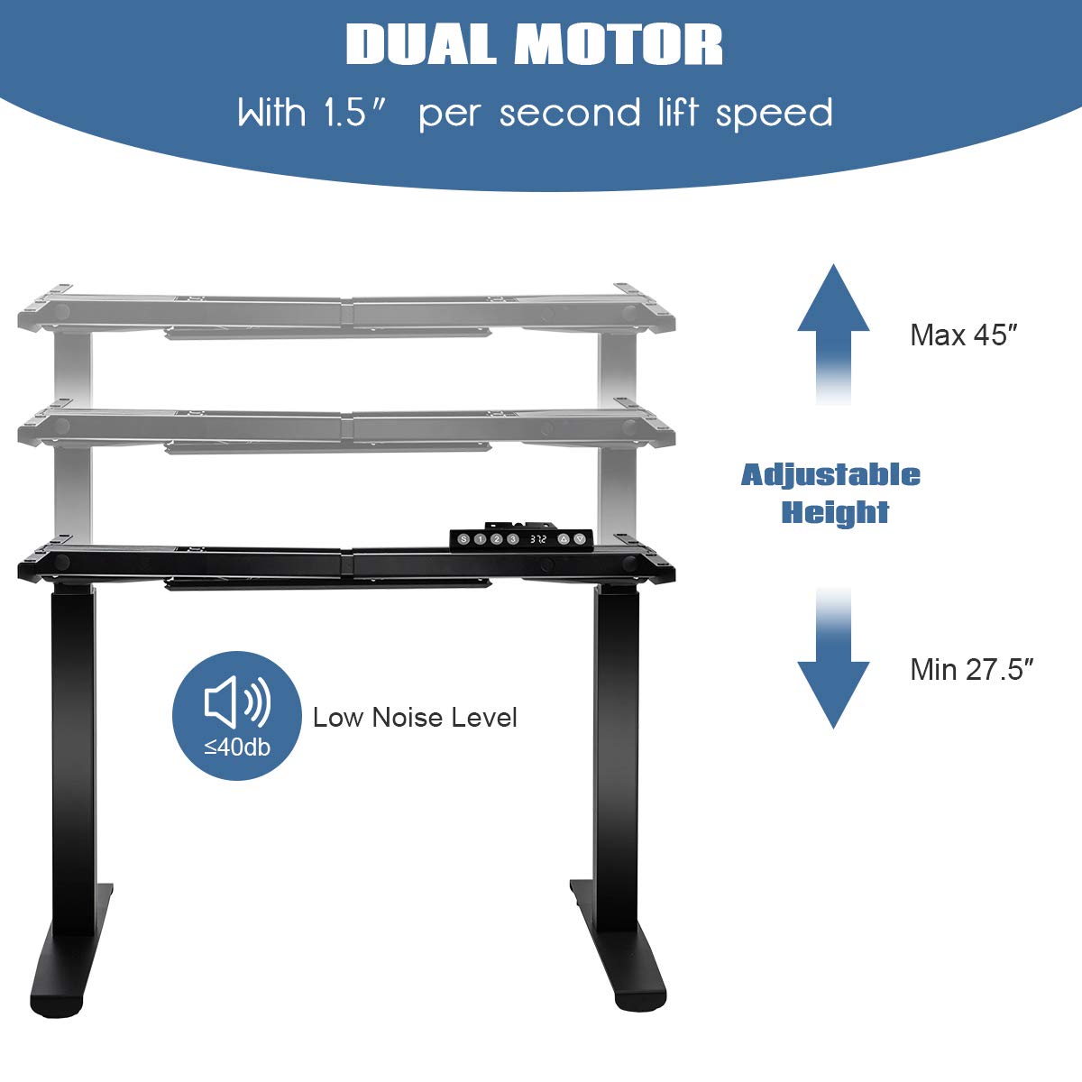 Dual Motor Electric Standing Desk Frame - Tangkula