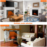 Tangkula Electric Fireplace Insert, Freestanding & Recessed Electric Fireplace Heater with Remote Control
