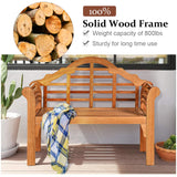 Tangkula Outdoor Eucalyptus Wood Folding Bench for Garden, Patio, Porch, Poolside, Balcony, Teak (Natural)