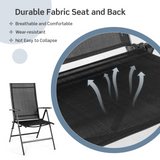 Tangkula Set of 2 Patio Foldable Dining Chairs