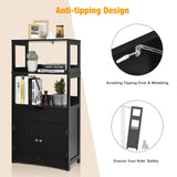 Bathroom Floor Cabinet with Drawer, 2 Open Shelves and Door Cupboard