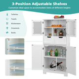 Tangkula Tall Bathroom Storage Cabinet, Freestanding Floor Cabinet