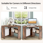 90 Degrees Triangle Corner Computer Desk  - Tangkula
