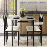 Tangkula 5 Piece Kitchen Dining Table Set(Grey)