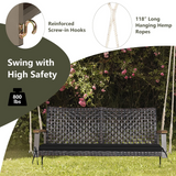 Tangkula 2 Person PE Wicker Porch Swing Bench, 800 LBS Weight Capacity