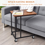 Tangkula Industrial Mobile Side Table, Movable End Table for Coffee Tablet