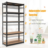 Tangkula Metal Storage Shelves, Heavy Duty Steel 5 Tier, Garage Organization Storage Rack, 36"Lx16''Wx72"H