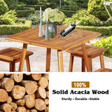 Tangkula 5 Piece Wood Patio Dining Set