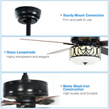 Tangkula 52"Ceiling Fan w/Lights & Remote Control, Lighting Fan w/5 Reversible Blades