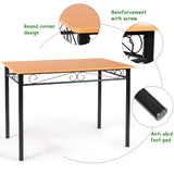 Tangkula 5 Piece Dining Table Set Vintage Wood Top Padded Seat Dining Table and Chairs Set