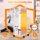 TANGKULA 1500W Oil-Filled Heater, Portable Radiator Heater with Adjustable Thermostat