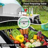 Camping Kitchen Table, Camping Grill Table with Windscreen
