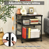 Tangkula 3-Tier Printer Stand Printer Cart, Multifunctional Utility Cart w/ Ample Storage Space