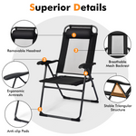 Folding Patio Dining Chairs Set of 2 - Tangkula