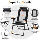 Folding Patio Dining Chairs Set of 2 - Tangkula