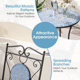 Tangkula 3 Pieces Patio Bistro Set, Outdoor Garden Furniture Set with Mosaic Round Table and 2 Folding Chairs