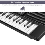 Tangkula 54-Key Electronic Keyboard for Kids Beginners with Mic & Adapter, Piano Keyboard (Black)