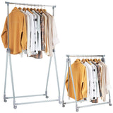 Tangkula Extendable Garment Rack, Heavy Duty Foldable Clothes Rack with Adjustable Hanging Rod