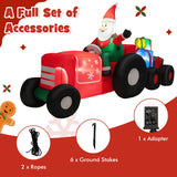 Tangkula 9 FT Christmas Inflatable Santa Claus on Truck with Gift Boxes, with Built-in LED Lights & Waterproof Fan