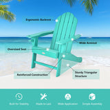 Tangkula Adirondack Chair Outdoor, Fade Resistant HDPE Armchairs with Cup Holder