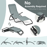 Tangkula Outdoor Chaise Lounge Chair Set of 2,Zero Gravity Folding Stackable