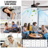 Tangkula 52 Inches Ceiling Fan with Remote Control, Indoor Ceiling Fan with 2 Downrods