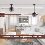 Tangkula Farmhouse Ceiling Fan with Light, Rustic LED Ceiling Fan with 3 Lights for Indoor, w/ 5 Iron Reversible Blades & Remote Control