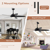 Tangkula 52 Inch Ceiling Fan with Lights, Indoor Modern LED Ceiling Fan