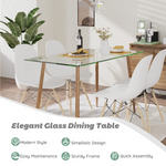  Glass Dining Table, Modern Rectangular Table - Tangkula