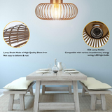 Tangkula Metal Flush Mount Ceiling Light, Antique Brass Metal Ceiling Pendant Light with Strong Arc Iron Lamp-shade