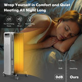 Tangkula 1500W Oil Filled Radiator Heater, Electric Space Heater with 3 Heat Settings