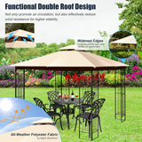 Tangkula 10 x 10 FT Patio Gazebo, Double Roof Outdoor Gazebo