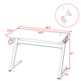 Tangkula Gaming Desk, Z Shaped Ergonomic Gaming Computer Desk