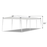 Tangkula 10'x30' Outdoor Canopy Tent Heavy Duty Party Wedding Event Tent Sturdy Steel Frame with 5 Removable Sidewalls Waterproof