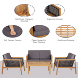 Tangkula Outdoor Acacia Wood Furniture Set - Tangkula