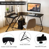 Tangkula L-Shaped Computer Desk, 58 Inches Corner Computer Desk with Movable Shelf & CPU Stand