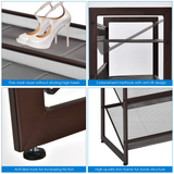 Tangkula Stackable Flat & Slant Adjustable Shoe Storage Stand