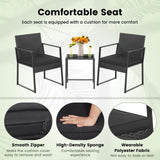 Tangkula 3 Piece Patio Furniture Set, Modern Heavy Duty All Weather Cushioned Wicker Chairs and Coffee Table Set