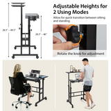 Tangkula Mobile Standing Desk Stand Up Desk