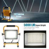 Tangkula 5000 LM LED Work Light 50W, Portable Super Bright Flood Lights with Stand