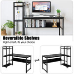 Computer Desk with 4 Shelves - Tangkula