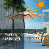 10FT Patio Offset Umbrella, Outdoor Cantilever Umbrella with Easy Tilt Adjustment & 8 Ribs