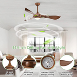 Tangkula 52 Inch Ceiling Fan with Light, Modern Ceiling Fan with 6 Wind Speeds
