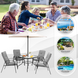 TANGKULA 5 FT Patio Umbrella, Outdoor Table Market Umbrella with Quick-Release Button